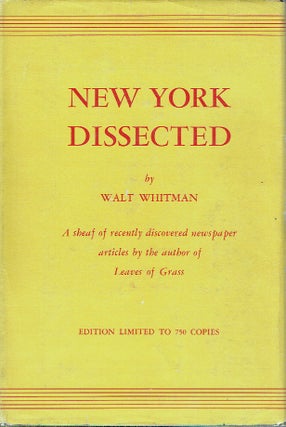 Item #018671 New York Disstected. A sheaf of recently discovered newspaper articles by the author...