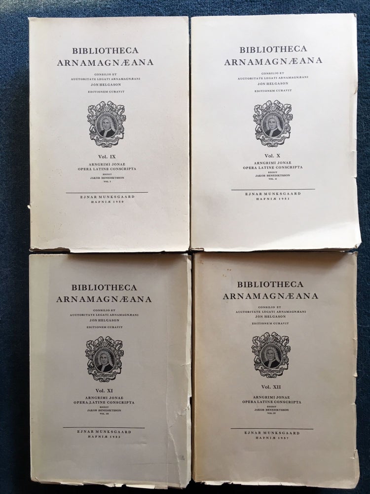 Item #018707 Opera Latine Conscripta Vol. I, II, III, IV (Bibliotheca Arnamagnæana Vol. IX, X, XI, XII). Arngrimi Jonae, Jakob Benediktsson, Jón Helgason, author, series.