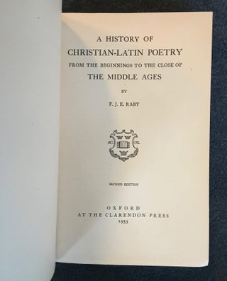 A History of Christian-Latin Poetry From the Beginings to the Close of The Middle Ages