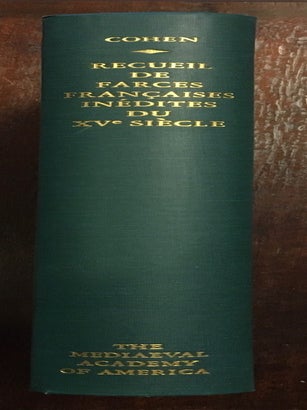 Item #019501 Recueil De Farces Françaises Indédites Du XVe Siècle : Publièes por la première...