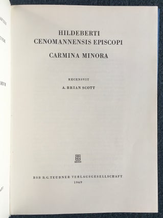 Hildeberti Cenomannensis Episcopi - Carmina Minora