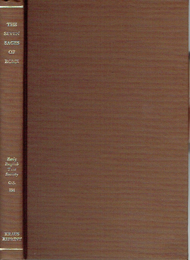 Item #020432 The Seven Sages of Rome (Southern Version) [The Early English Text Society Original Series, No. 191]. Karl Brunner.