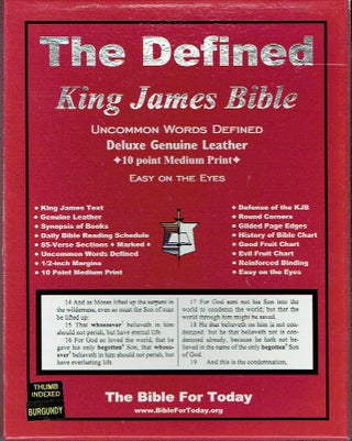 Item #021203 The Defined King James Version Containing the Old and New Testaments. The Bible For...