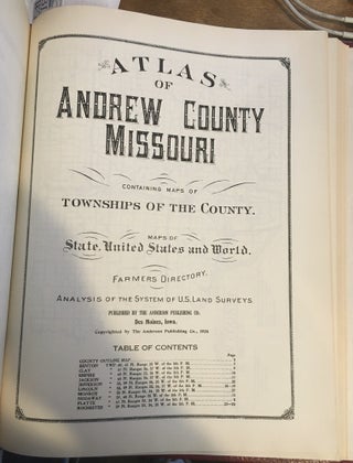 Four Atlases and a Picture Book of Andrew County, Missouri 1877 1897 1904 1909 1926