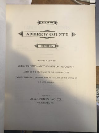 Four Atlases and a Picture Book of Andrew County, Missouri 1877 1897 1904 1909 1926