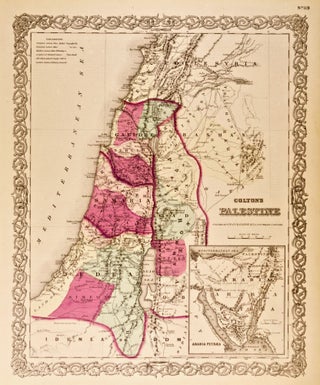 Item #418529 Johnson's Palestine [Map of] [Middle East]. Johnson and Ward