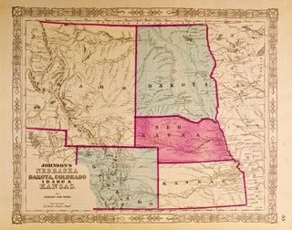 Item #418545 Johnson's Nebraska, Dakota, Colorado, Idaho & Kansas [Map of]. Johnson and Ward