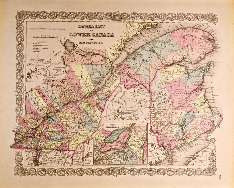 Item #418557 Canada East or Lower Canada and New Brunswick [Map of]. J. H. Colton.