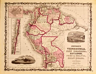 Item #418568 Johnson's Venezuela, New Granada, Ecuador, Peru & Bolivia, Chile and Guiana [Map of]...