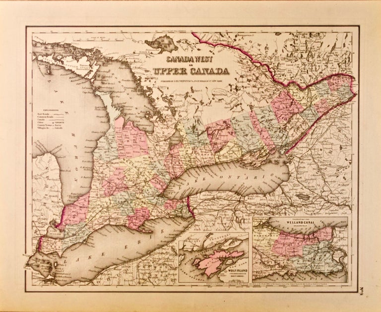Item #418613 Canada West or Upper Canada [Map of]. J. H. Colton.