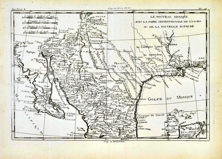 Item #418693 Le Nouveau Méxique, avec la partie septentrionale de l'ancien, ou de la Nouvelle Espagne [Carte de] [Map of New Mexico, with the Northern Part of Old, or New Spain]. Rigobert Bonne.