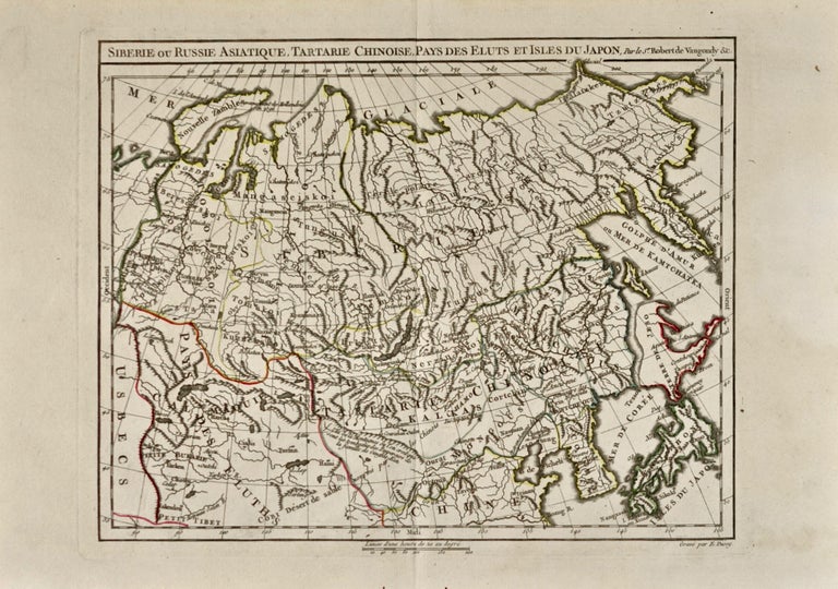 Item #418712 Siberie ou Russie Asiatique, Tartarie Chinoise, Pays des Eluts et Isles du Japon [Carte de] [Map of Siberia or Asiatic Russia, Chinese Tartary, Land of the Chosen, and Islands of Japan] [Turkey in Asia] [Tibet]. Robert de Vaugondy.