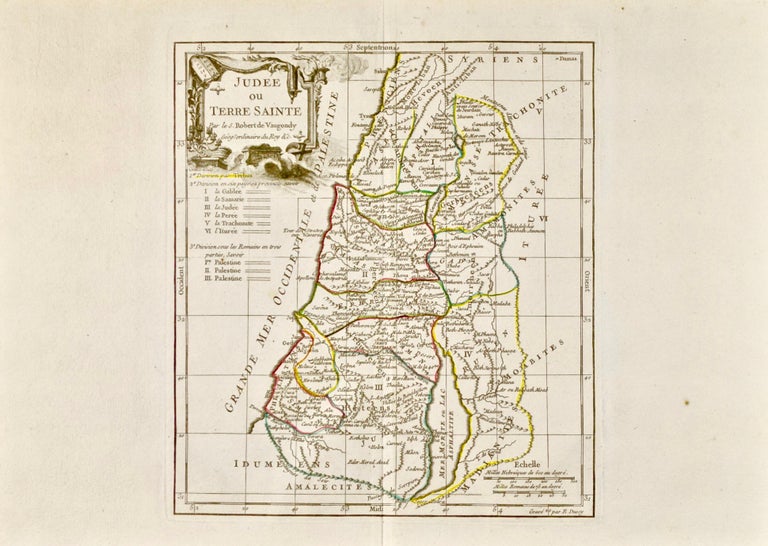 Item #418719 [Map of] Judee ou Terre Sainte [Carte de] [Judea or Holy Land] [Middle East] [Israel] [Palestine]. Robert de Vaugondy.