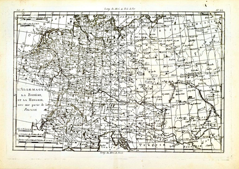 Item #418919 l'Allemagne la Bohême, et la Hongrie, avec une partie de la Pologne [Map of Germany, and Hungary, with part of Poland]. Rigobert Bonne.