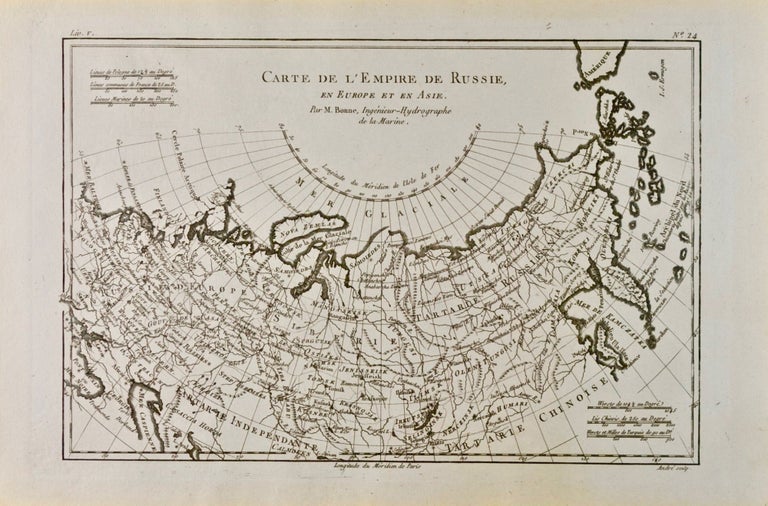 Item #418928 Carte de l'Empire de Russie, en Europe et en Asie [Map of the Russian Empire, Europe and Asia]. Rigobert Bonne.