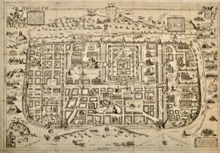 Item #418940 Ierusalem, et suburbia eius, sicut tempore Christi floruit…. [Map of Jerusalem]....