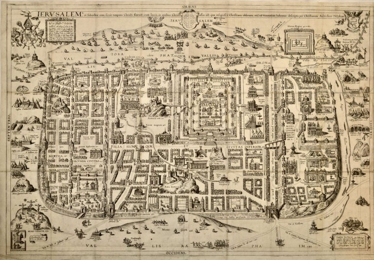 Item #418940 Ierusalem, et suburbia eius, sicut tempore Christi floruit…. [Map of Jerusalem] [Middle East]. aka Adrichomius, Christiaan van Adrichem, Christian.